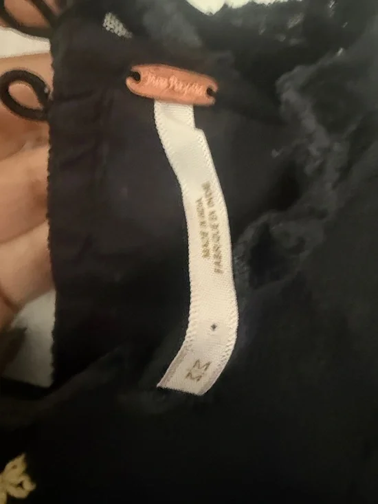 Free People Black Embroidered Lace Long-Sleeve Blouse - Picture 2 of 4